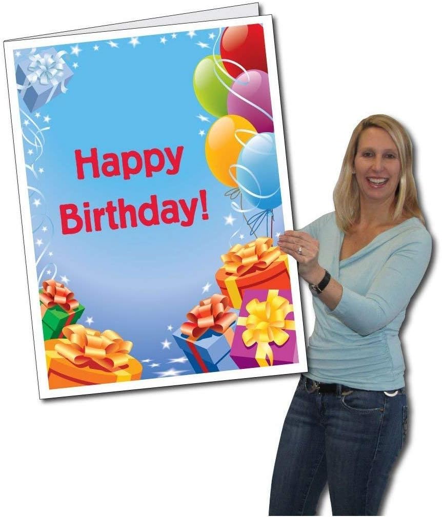 VictoryStore Jumbo Greeting Cards: Giant Birthday Card (Giant Presents and Balloons), Set of 10 Cards, 2 feet x 3 feet Cards with envelopes