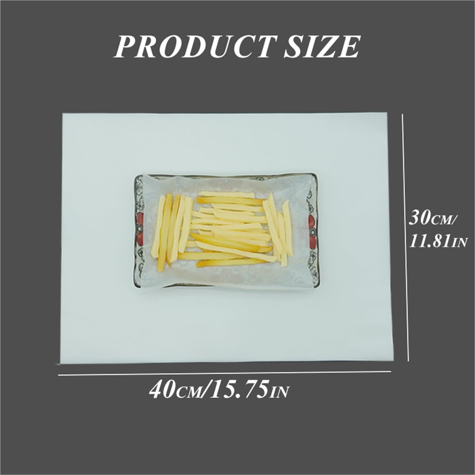 Papel de horno 50 piezas de papel hornear blanco sin blanquear, silicona doble cara for cocinar, asar, freír y(50PCS 30X20CM WHITE)