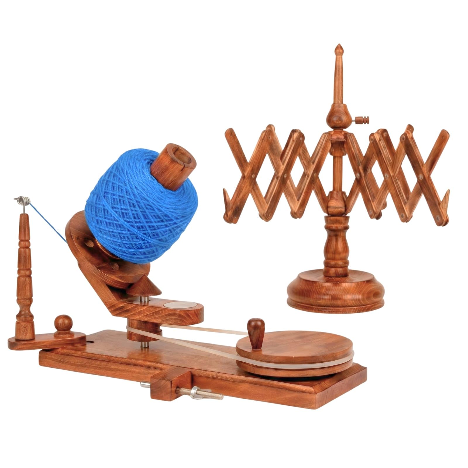 Handicraft Hand Operated Wooden Yarn Ball Winder, Yarn Swift, Wool Speedy Winder, String Holder for Knitting, Crochet (Antique (Winder+Swift))-image-29