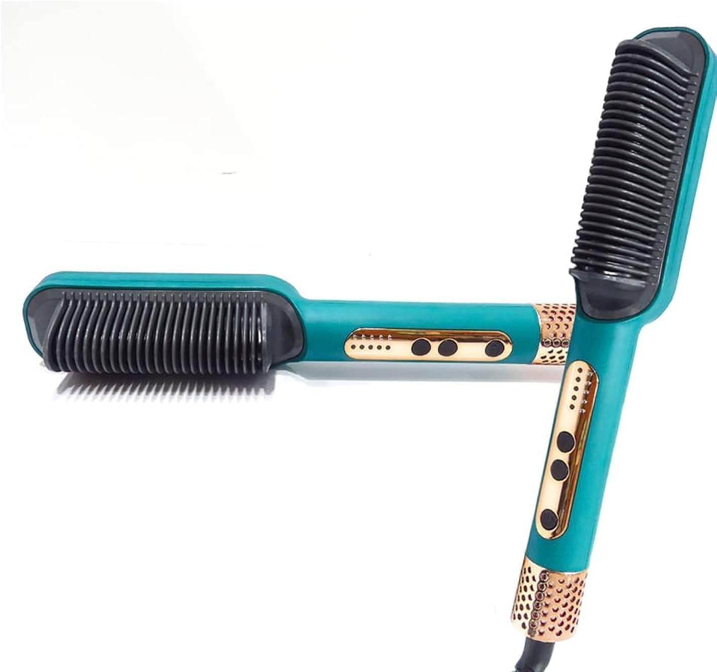 Generic SK-1009 Hair Straightening Brush, black with gold accents