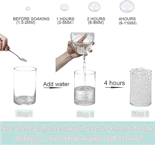 Miniatura 3 de FALAMON 50,000 cuentas de gel de agua transparente para relleno de jarrón, decoración de Navidad, centro de mesa de boda, velas flotantes,
