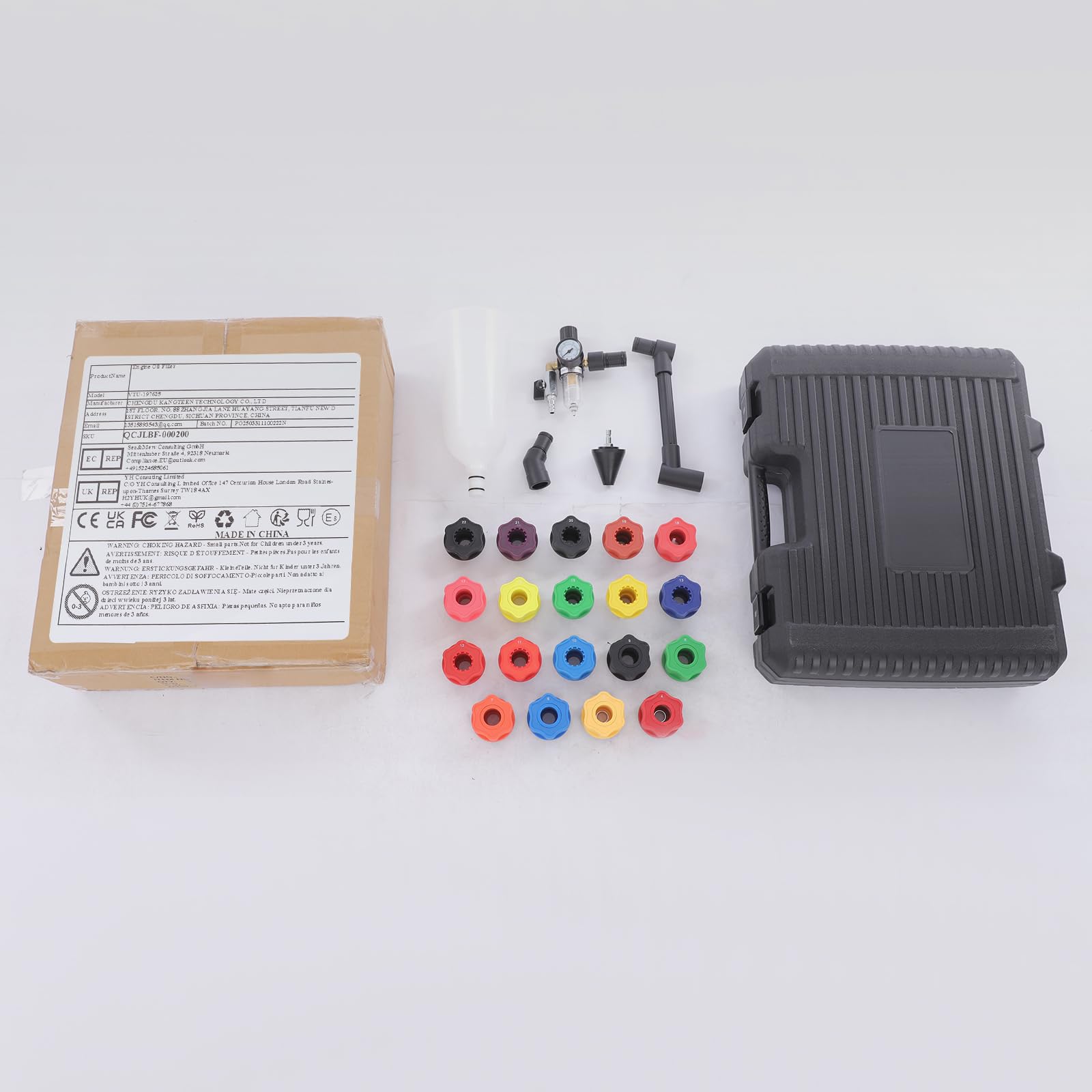 Juego de embudo de llenado de aceite, 24 unidades, adaptador de embudo de aceite de motor, juego de relleno, herramienta de recarga de aceite de motor