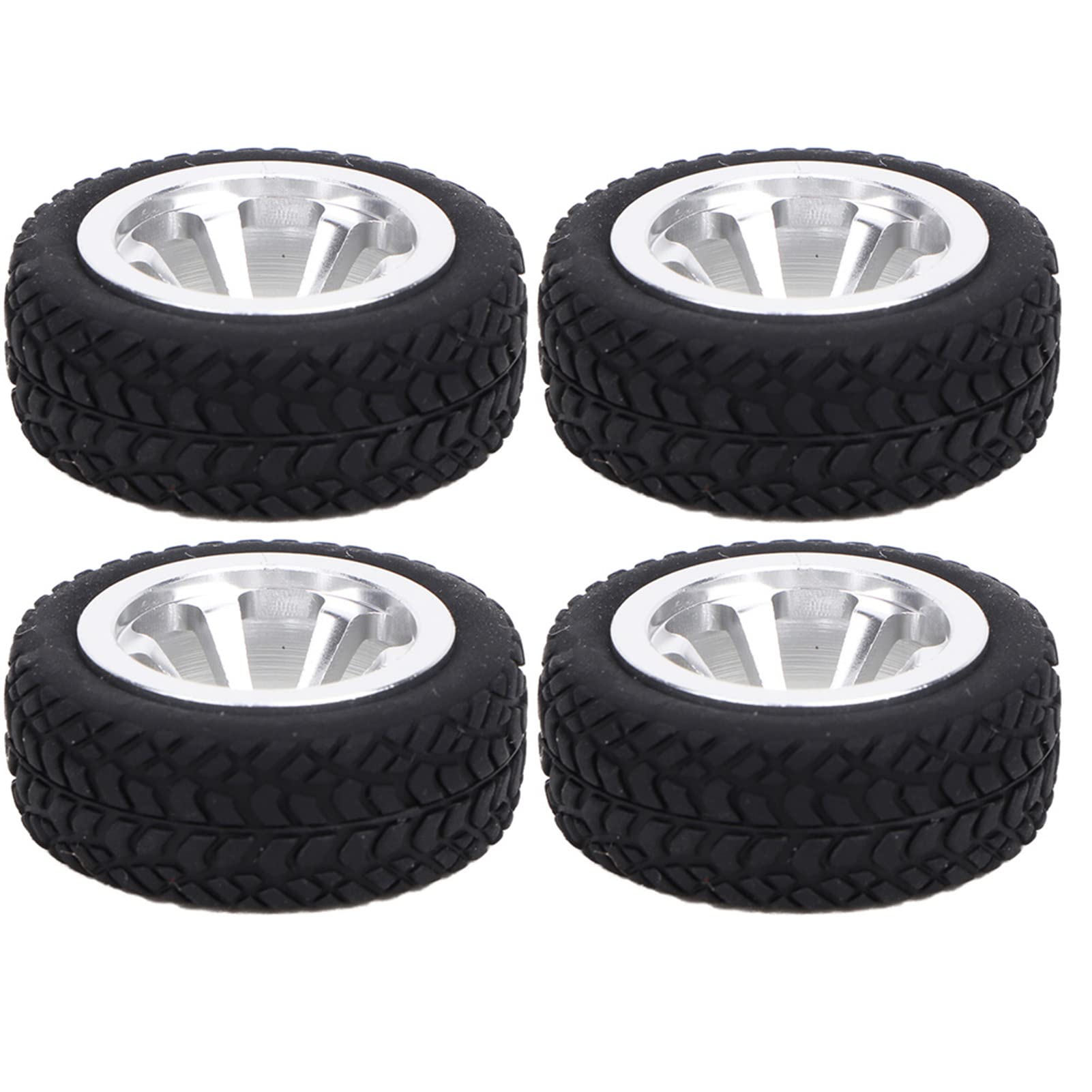 Pneus de Voiture RC 4 Pièces, Pneus à Adhérence Efficace, Moyeu de Roue en Aluminium, Longue Durée de Vie, Amélioration de la stabilité, Installation Facile pour WLtoys 1/28 RC