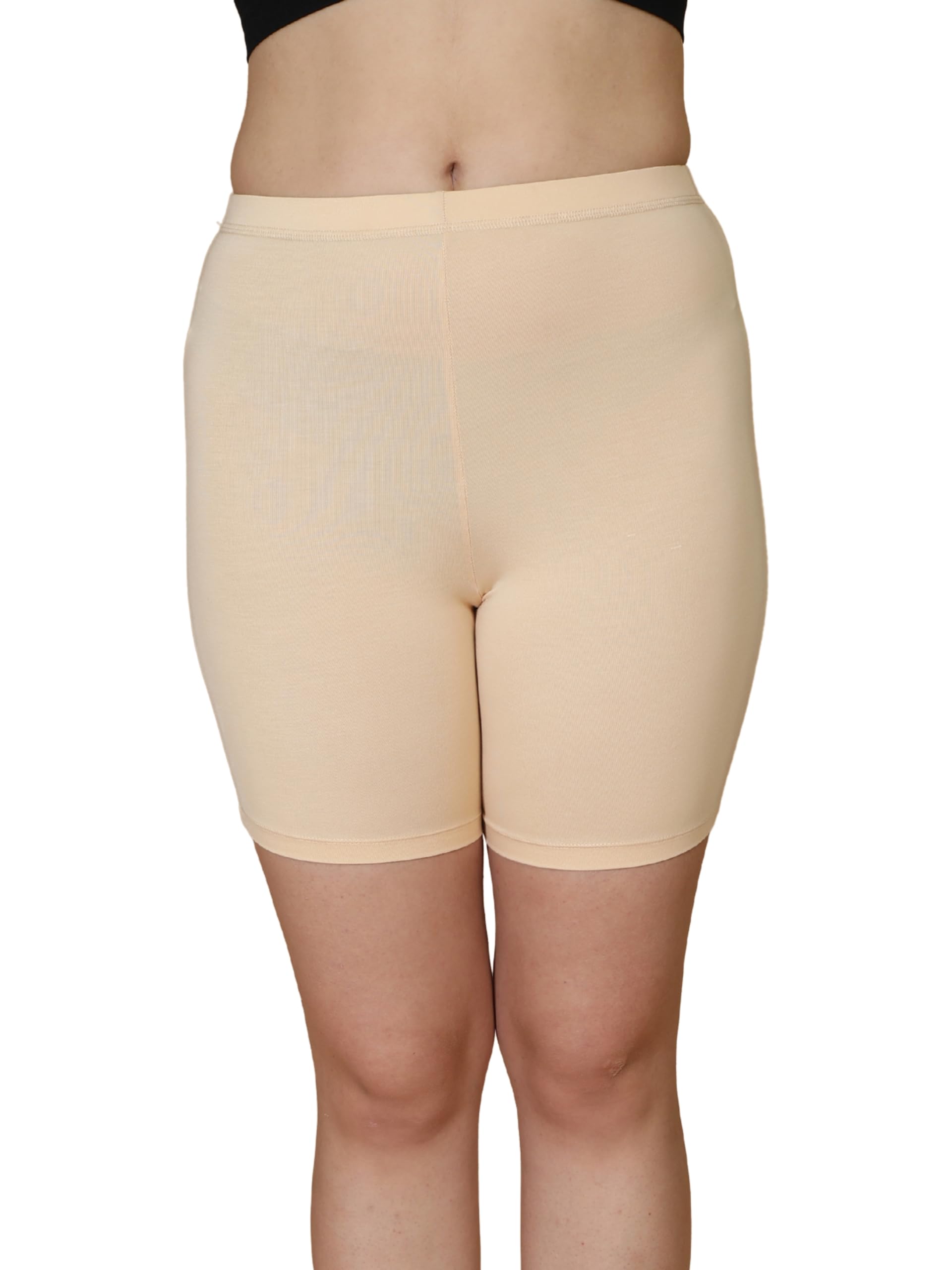 glamoras Women's Girl's 4 Way Stretch Cotton Lace Cycling Shorts/Yoga Shorts/Under Skirt Shorts/Safety Shorts,Beige-picture-27