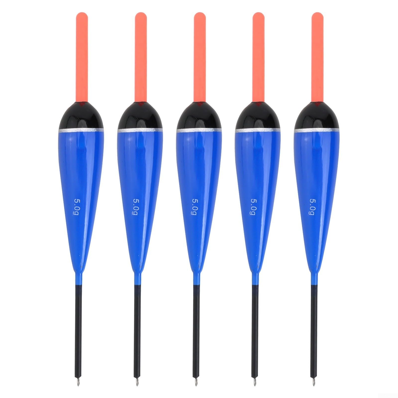 Galleggianti da pesca in legno di balsa, galleggianti scorrevoli per la pesca con punta sensibile, costruzione leggera per pesca alla carpa, 5 pezzi, blu (5 g)
