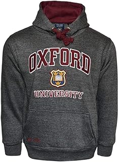 Oxford University OU129 Licensed Unisex Hooded Sweatshirt Charcoal, Charcoal, L