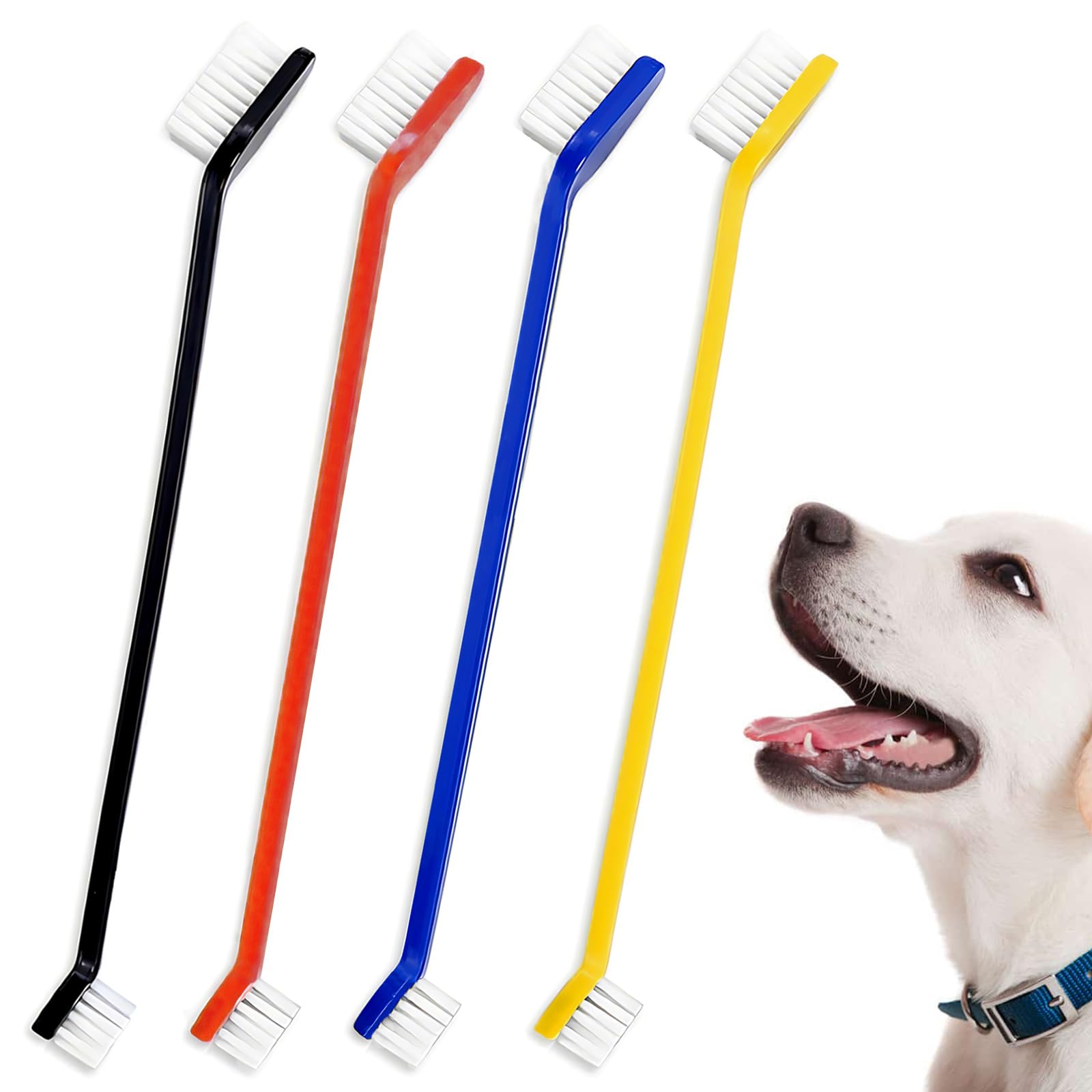 4 Piezas Cepillo dientes perro,Cepillo dientes perro pequeño,Cepillo dientes gato,Cepillo de Dientes para Perros,Cepillo Higiene Dental para Perros,para Mascotas Limpieza Dental