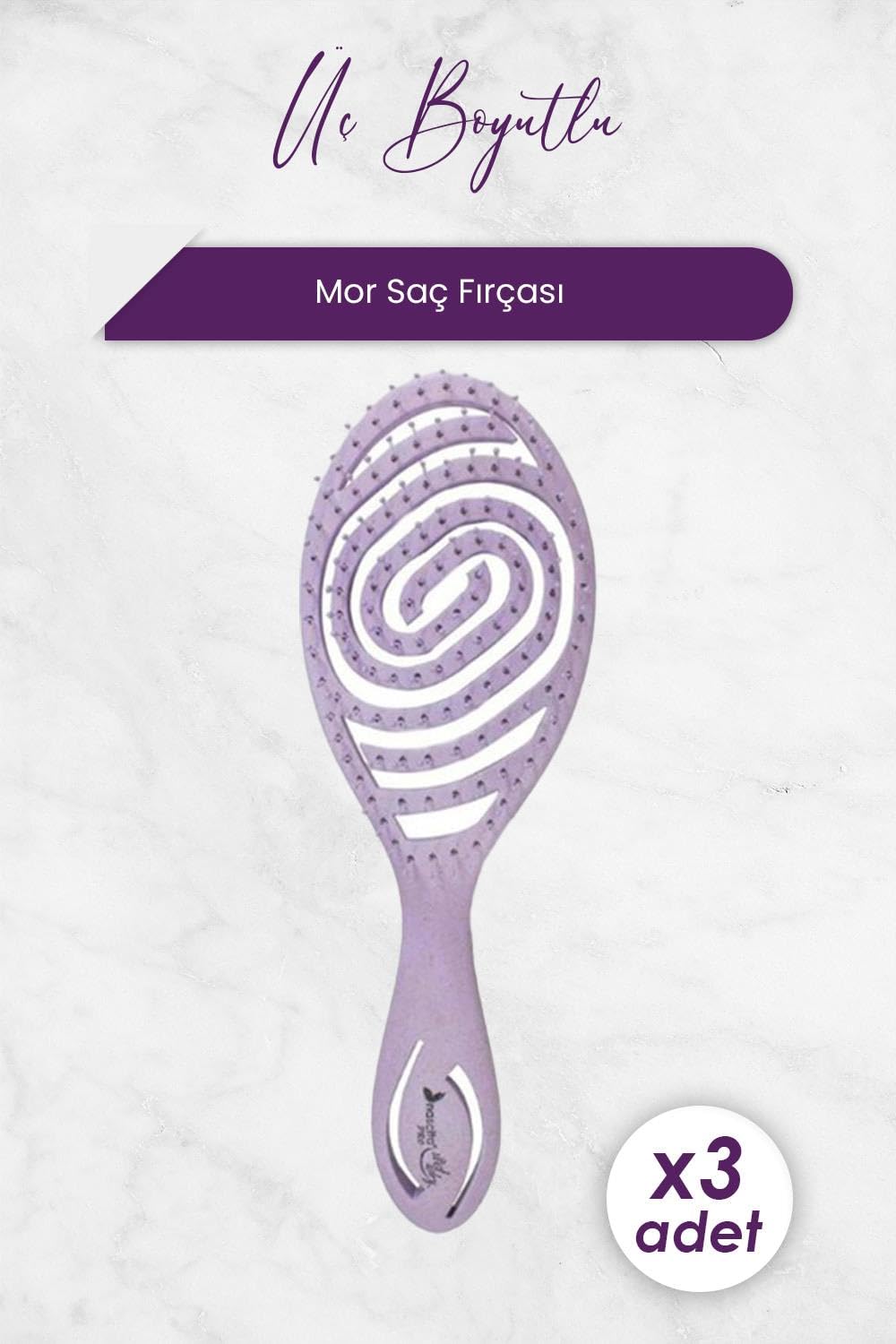 Nascita Professional Üç Boyutlu Saç Fırçası Geri Dönüştürülebilir Mor 4213 x 3 Adet