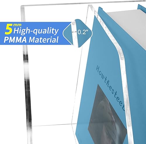 Miniatura 4 de Bandeja de papel acrílico apilable para cartas, organizador de escritorio de papel transparente, 3 niveles, soporte de archivo de escritorio A4 para