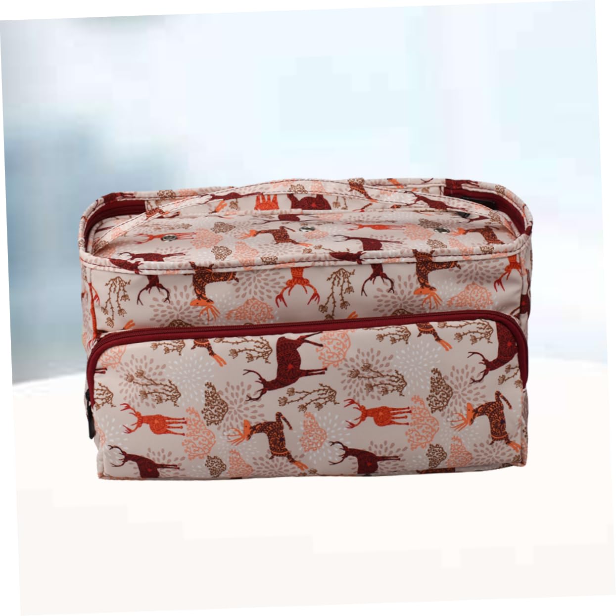 Operitacx 2pezzi Borsa Organizer per Ferri da Maglia e Accessori Uncinetto Contenitore Quadrato per Lavori Maglia e Progetti di Cucito Pratica e Funzionale per Artigiani e Creativi