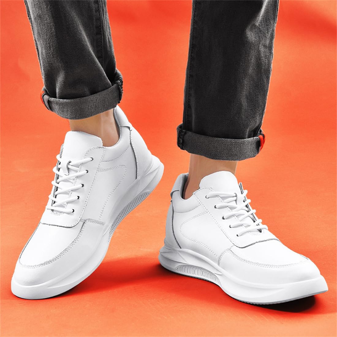 VIBLiSS Altezza Invisibile Maschile Aumentare Le Scarpe Ascensori, Allenatori Sportivi Leggeri Allacciati, 3,14 Pollici più Alti
