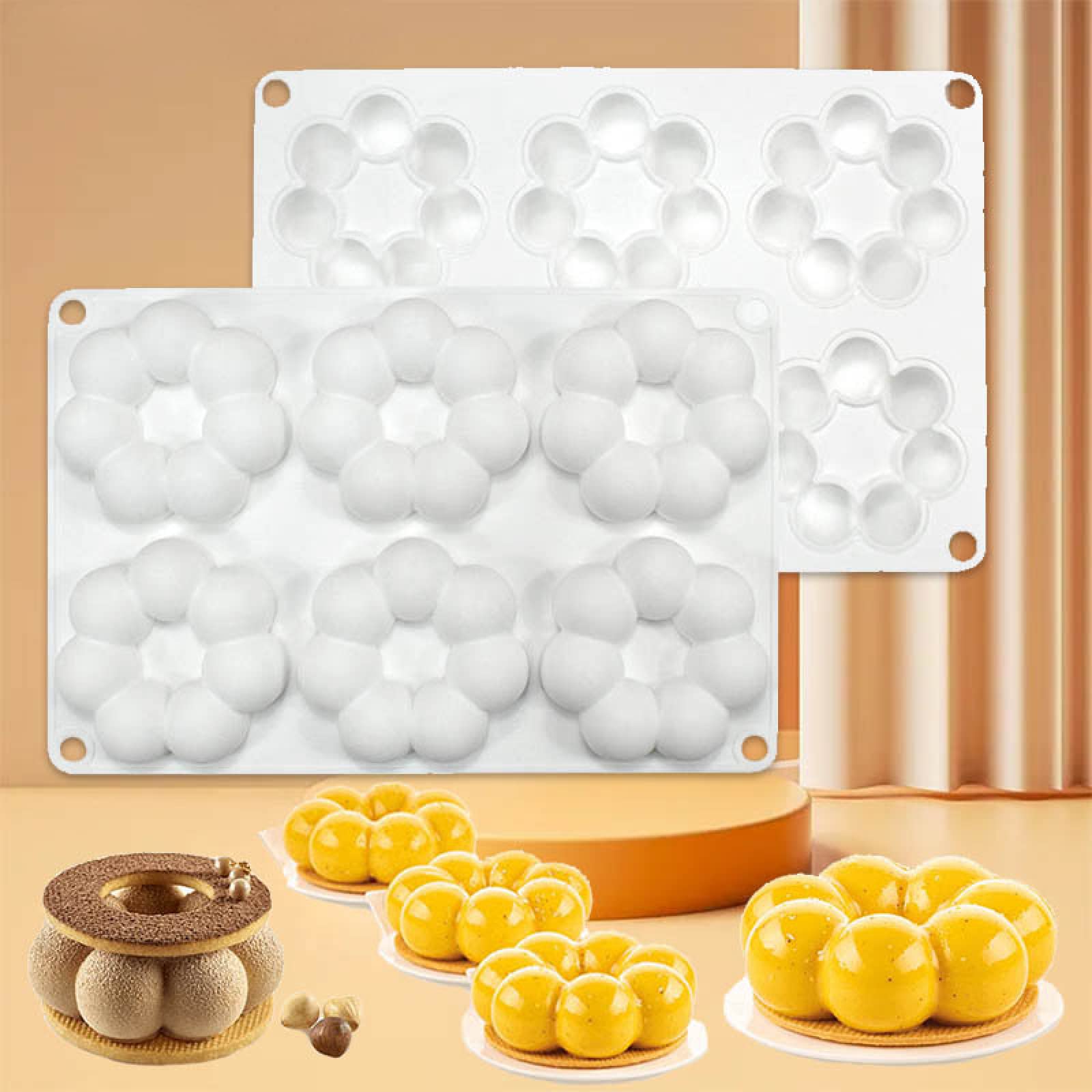 2 Stks Siliconen Donut Mallen 6 Holte Non-Stick Veilige Siliconen Donut Bakken Pan Silicon Donut Mold for Cake Biscuit Bagels Muffins 2 Stks Siliconen Donut Mallen 6 Holte Non-Stick Veilige Siliconen Donut Bakken Pan Silicon Donut Mold for Cake Biscuit Bagels Muffins