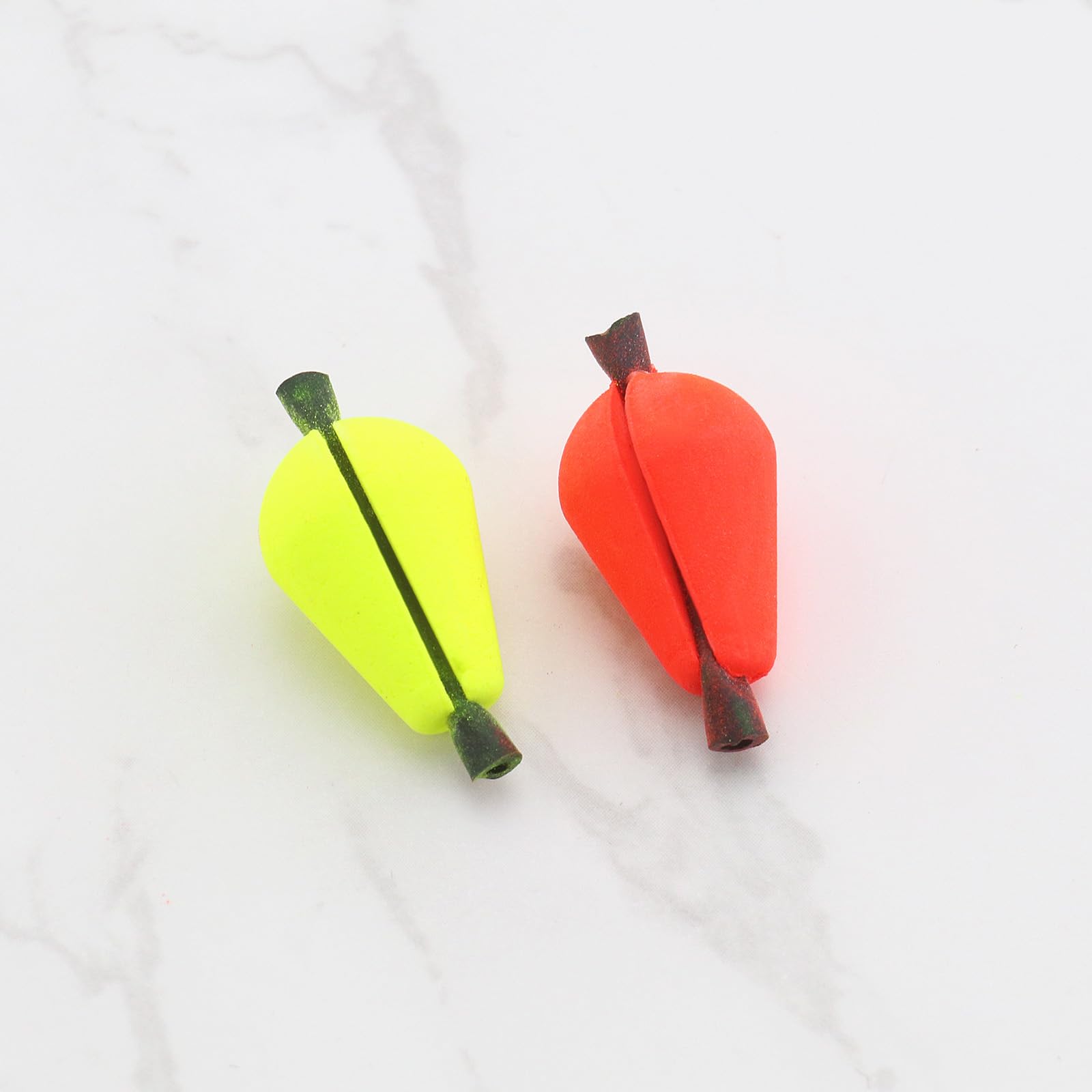 Create idea 20 Piezas Flotador de Espuma para Pesca con Mosca Indicador de Huelga Indicador de Gota de Agua Accesorio Fluorescente Amarillo Y Naranja Y Rojo