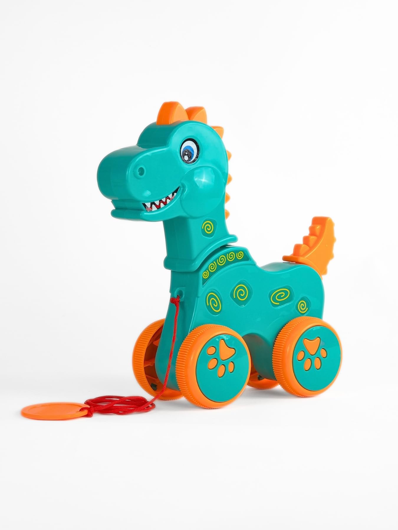 My Little Dino Pull Along Toy for Kids with Swaying Head and Tail Click Click Sound Smooth Rolling Wheels Pull String Dinosaur Toy for Boys and Girls Imaginative Play Gift Ages 3+ (2)-picture-14