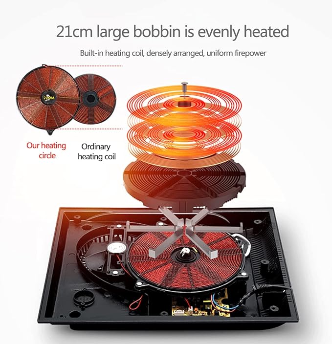 Estufa de Piso Eléctrica 1 Puesto 2100W con Temporizador y Pantalla LED miniatura 6