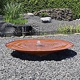 CLGarden Cortenstahl Wasserschale SCWS120 Gartenbrunnen Komplett Set groß mit 120cm Rost Brunnenschale flach