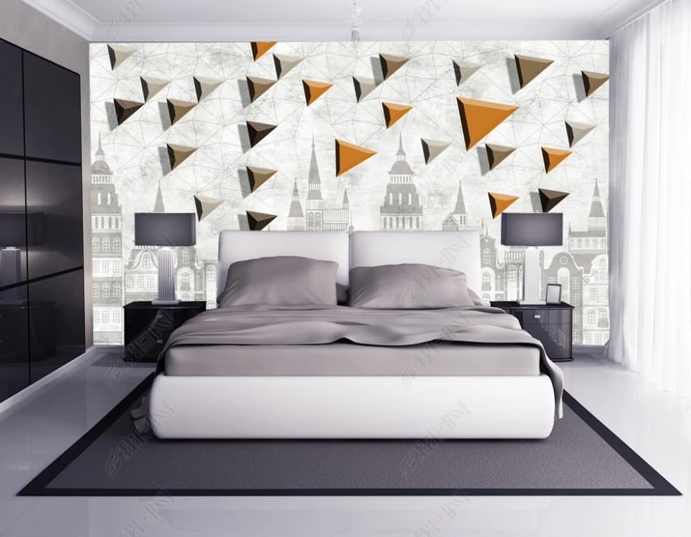Papier peint intissé stéréoscopique 3D haut de gamme pour décoration murale de salon