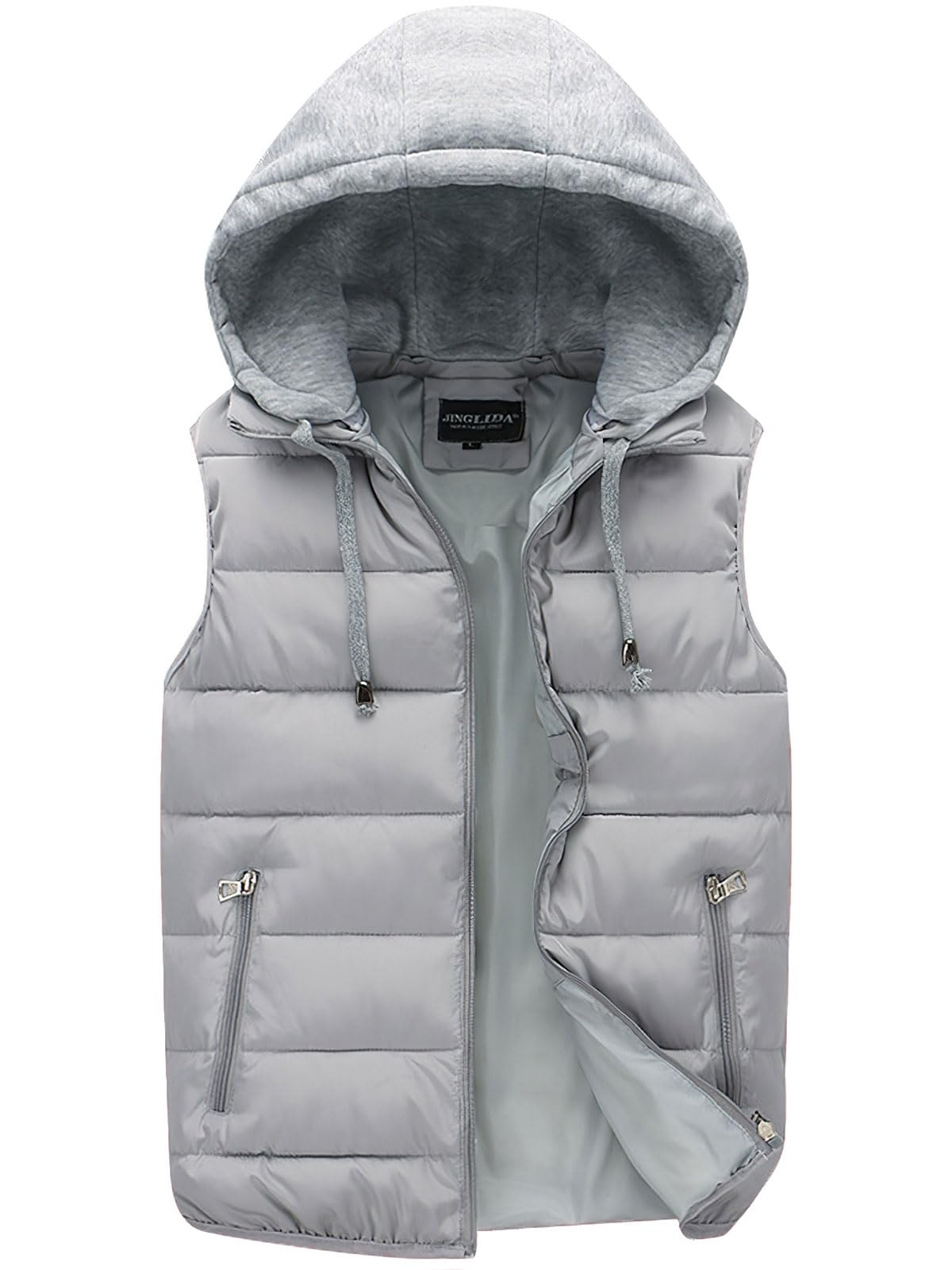 Men's Outdoor Casual Removable Hooded Puffer Padded Jacket Coat Winter Vests-picture-45