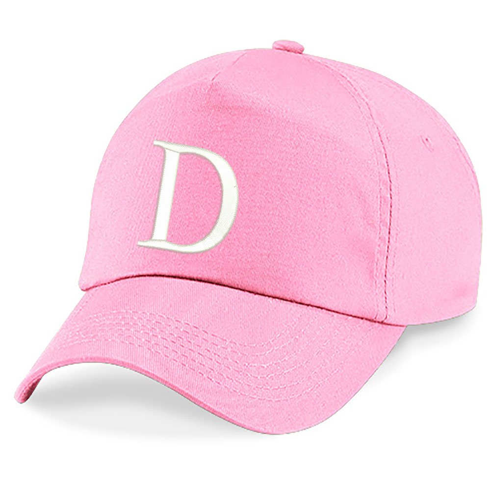 4sold Girls Baseball Cap Pink Kids Cap with Embroidered Letter A-Z, Adjustable Cotton Children School Kids Hat for Girls Age 4-12, Childrens Summer Sun