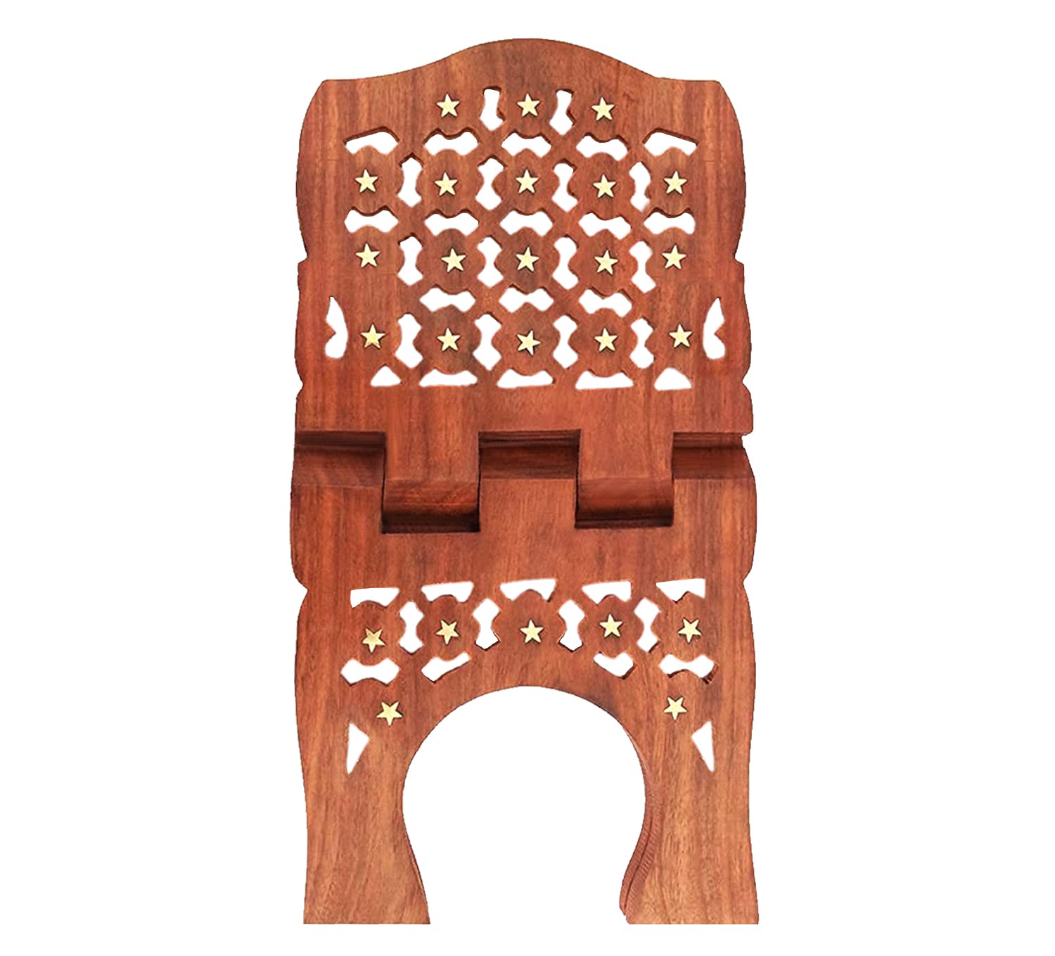 CRAFTCASTLE Sheesham Wood Book Stand/Holder/Rest/Keep for Home/Work Space/Religious Places/Rehal Stand (1st Star 15 inches) 1