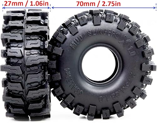 Miniatura 2 de HOBBYSOUL Neumáticos de oruga 1.0 de 2.756 in x 1.063 in de alto 1.0 pulgadas de alto, 1.0 pulgadas, neumático pegajoso súper suave para RC 124