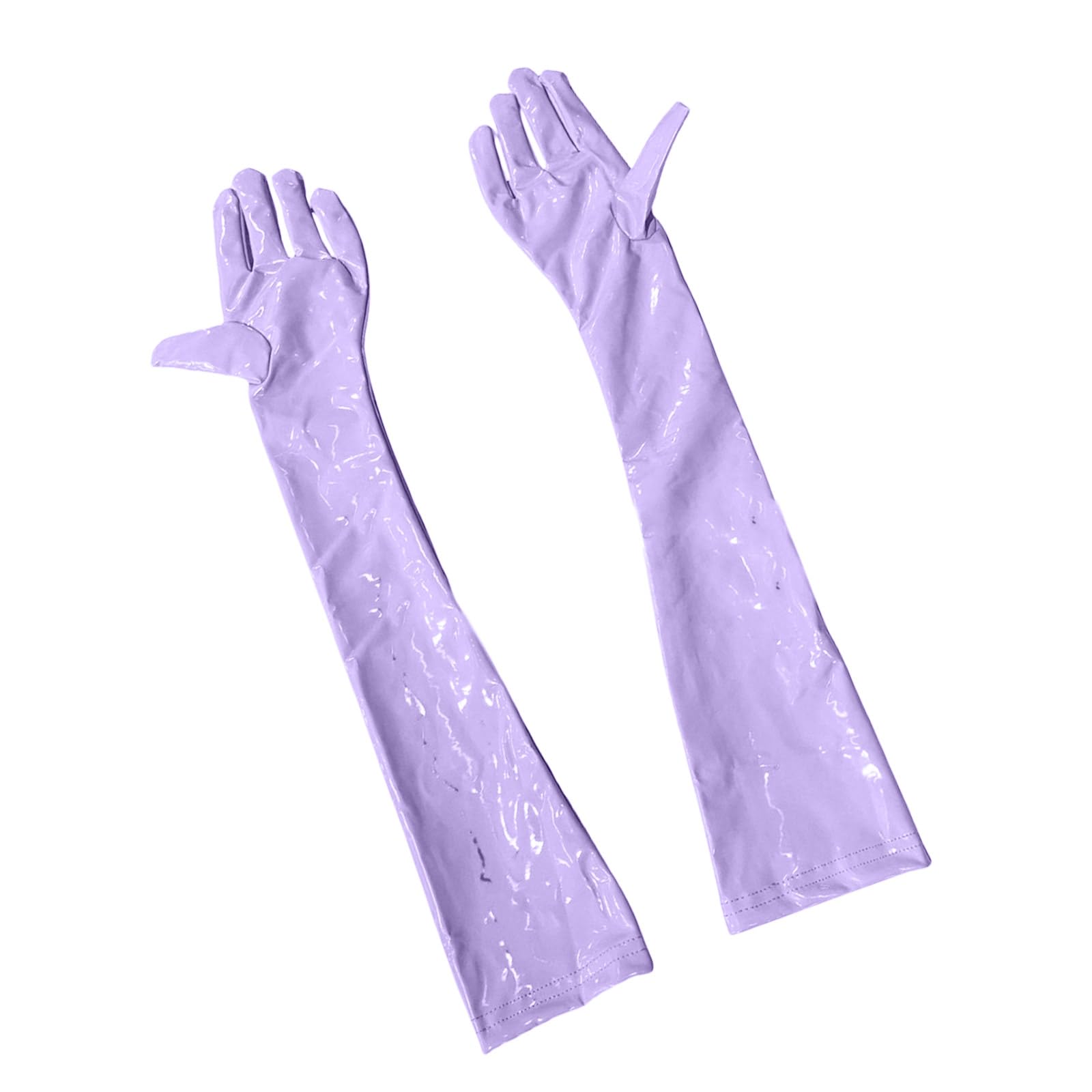 Guantes largos de PU para mujer que solucionan el ajuste holgado en brazos delgados 7