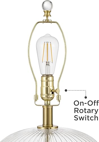 Miniatura 5 de 360 Lighting Darrah - Juego de 2 lámparas de mesa decorativas pequeñas de mediados de siglo de 19 pulgadas de alto, con puerto USB, cristal