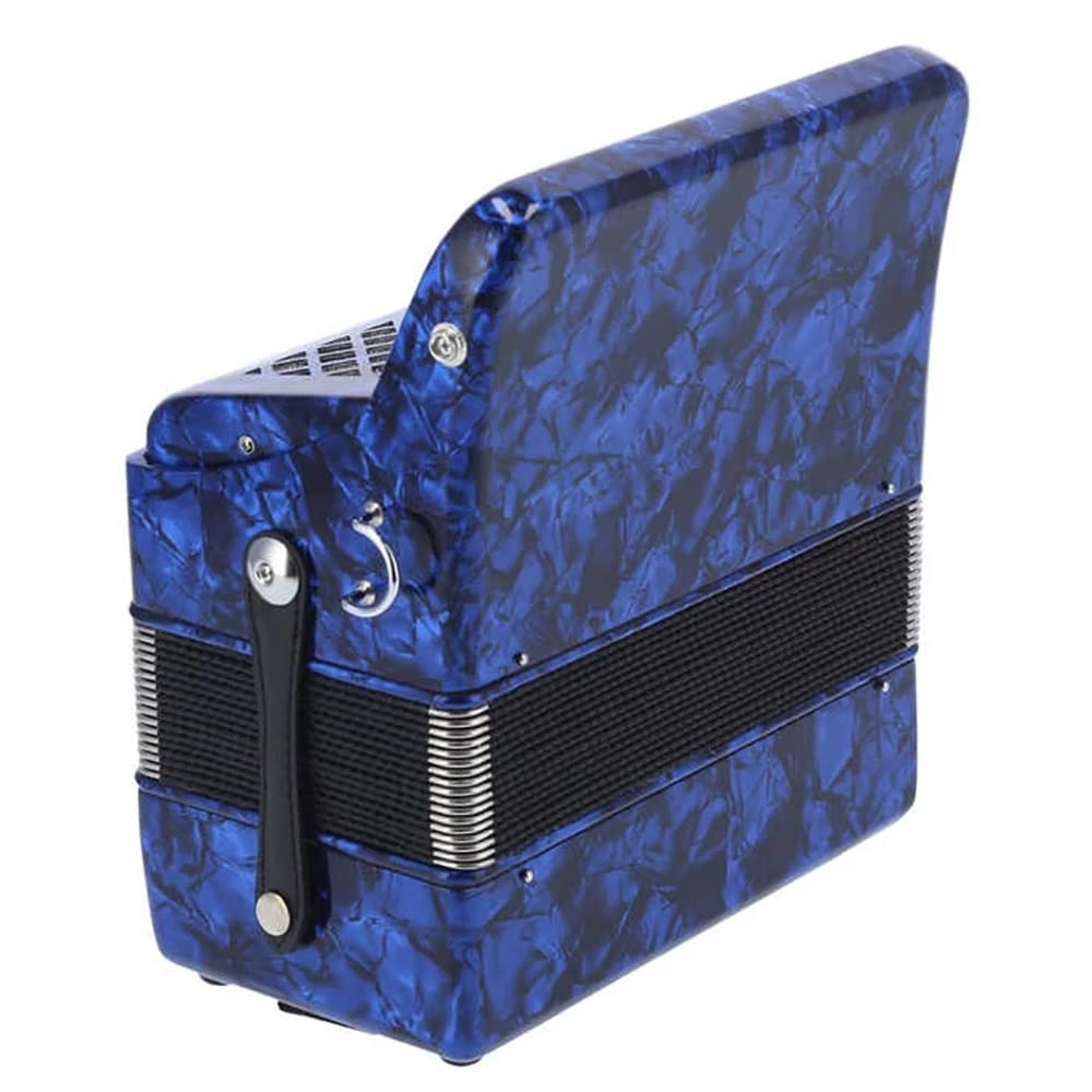 Accordion Piano 22 Keys 8 Bass, Educational Musical Instrument, With Backpack Gig Bag And Shoulder Straps, For Beginners Students (Color : Blue)