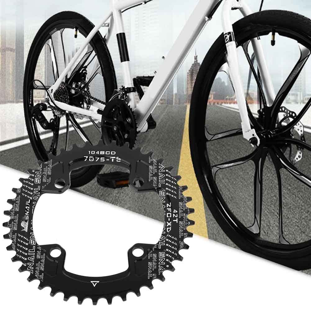 Aramox Kettenblatt, BCD 104 Mm, 40 Zähne, 42 Zähne, Schmales Breites Kettenblatt, Einzelnes Kettenblatt für -Kurbelgarnitur, AM/XC-Fahrradkettenblatt