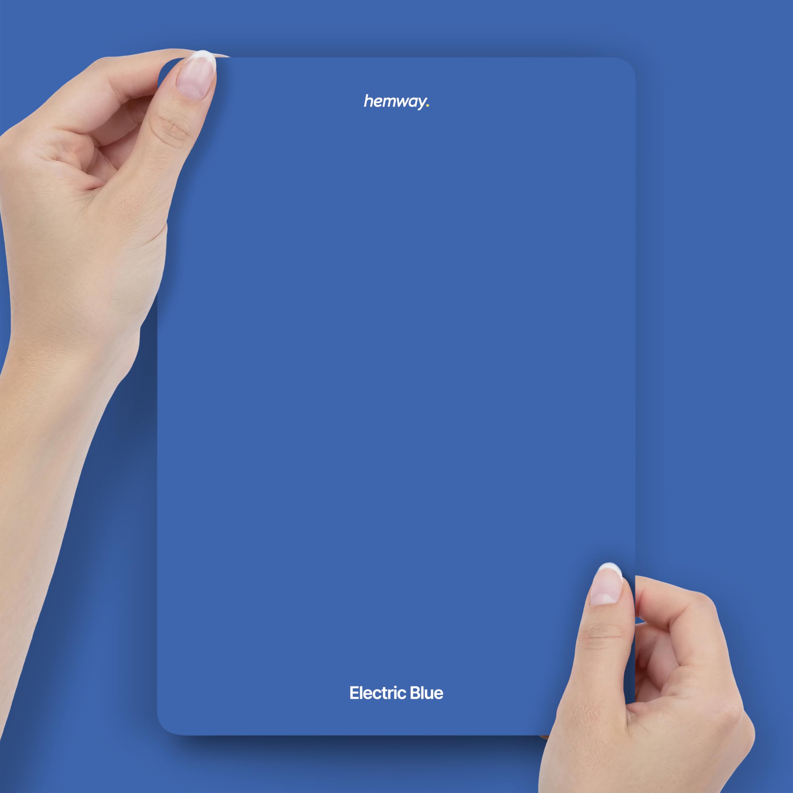 Hemway Electric Blue Peel & Stick Sample Chalk Paint | A5 Accurate Colour Swatch, Mess-Free Alternative to Paint Tester Pots, Easy To Use, Eco-friendly, for Interior Furniture & Walls