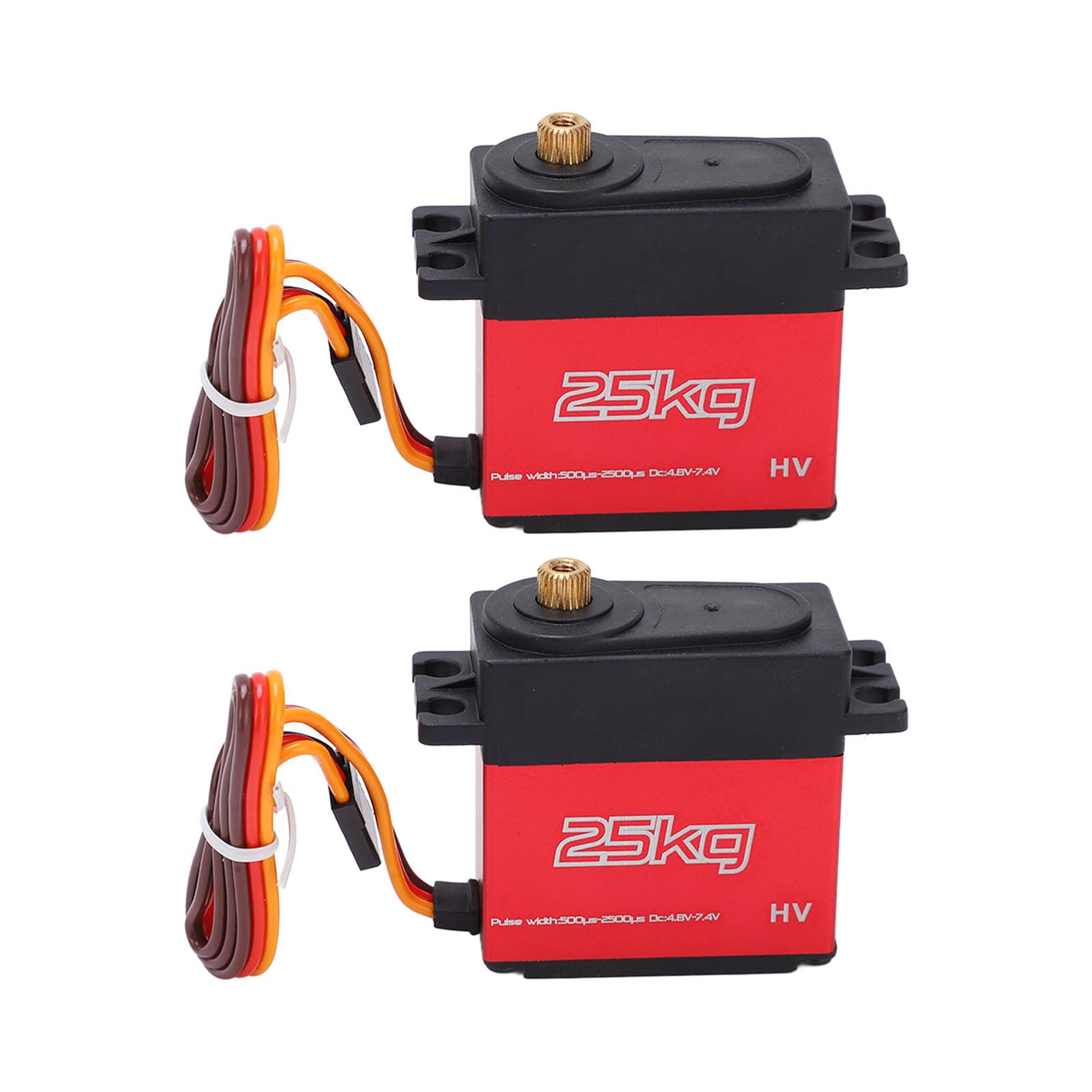 Servo digital de 25 KG, engranaje de dirección totalmente metálico de alto par con brazo servo de 25T para coches RC 1:10