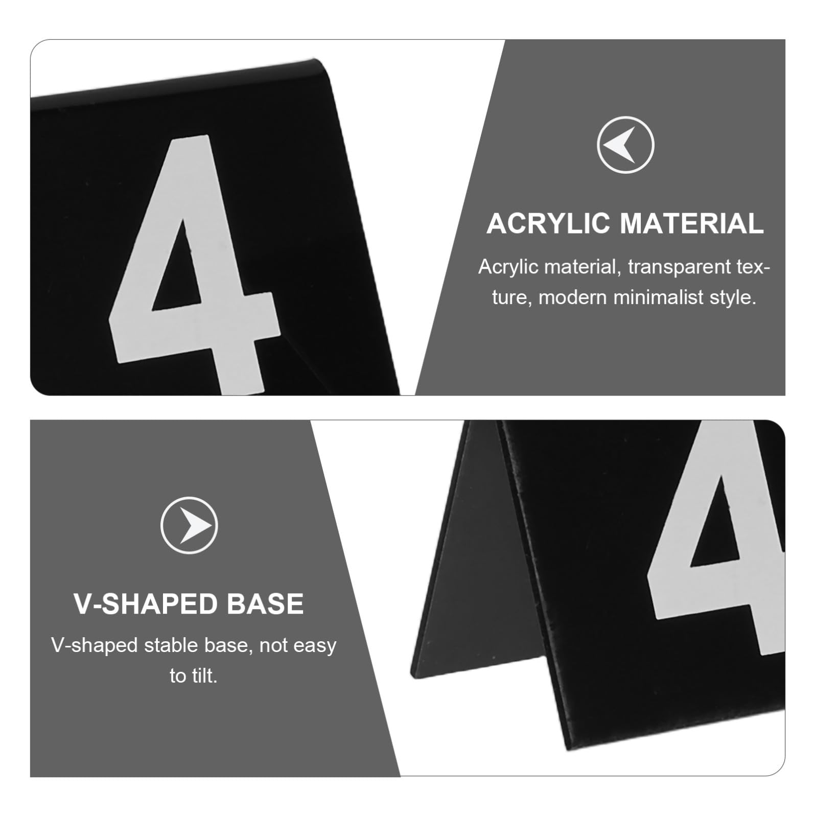 Sosoport Números de Mesa de Acrílico 1-50 Base en V para Mesa