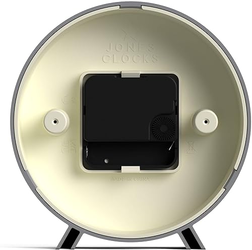 Miniatura 7 de JONES CLOCKS Reloj de escritorio Venus  Diseño redondo moderno  Gris  Elegante aspecto retro para estante, mesa, mantel o mesita de noche