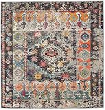 RugVista, Cassiopeia, Teppich, Kurzflor, 200 x 200 cm, Quadratisch, Modern, Oeko-Tex Standard 100, Polypropylene, Flur, Schlafzimmer, Küche, Wohnzimmer, Vintage, Schwarz