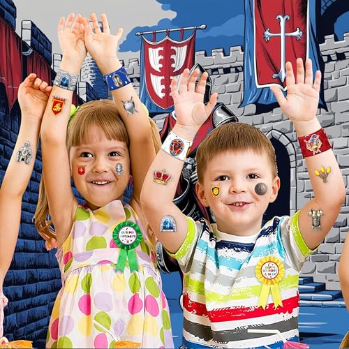 48 adesivos de tatuagens temporárias de cavaleiro medieval, 24 peças, 24 peças, pulseiras de tapa pe