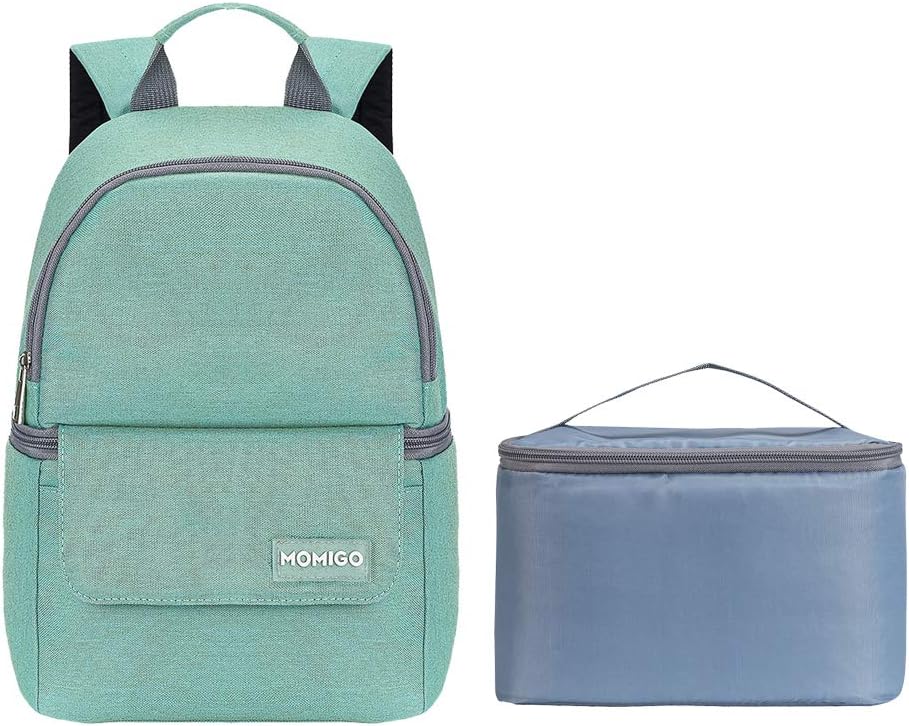 Mini Breast Pump Bag Backpack Lunch Bag - Cooler and Moistureproof Bag for Mother Baby Bottle Breast Milk Pump Breastfeeding Outdoor Working Backpack (Green)