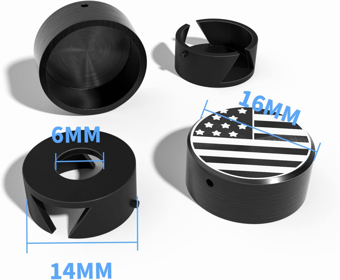 STEEL HAWK Adventure Stainless Steel License Plate Fastener Caps – 4 Pack/Black