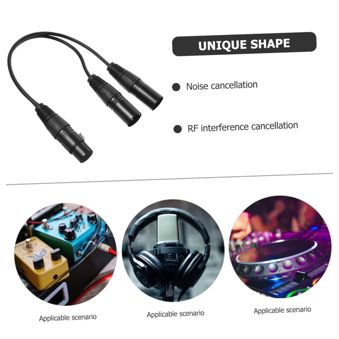 Lurrose 4 Stück Xlr Y Splitter Kabel Dual Xlr Buchse zu Langlebiges Audio Adapterkabel für Mikrofone Hohe Geräuschunterdrückung für Lautsprecher Mischpulte