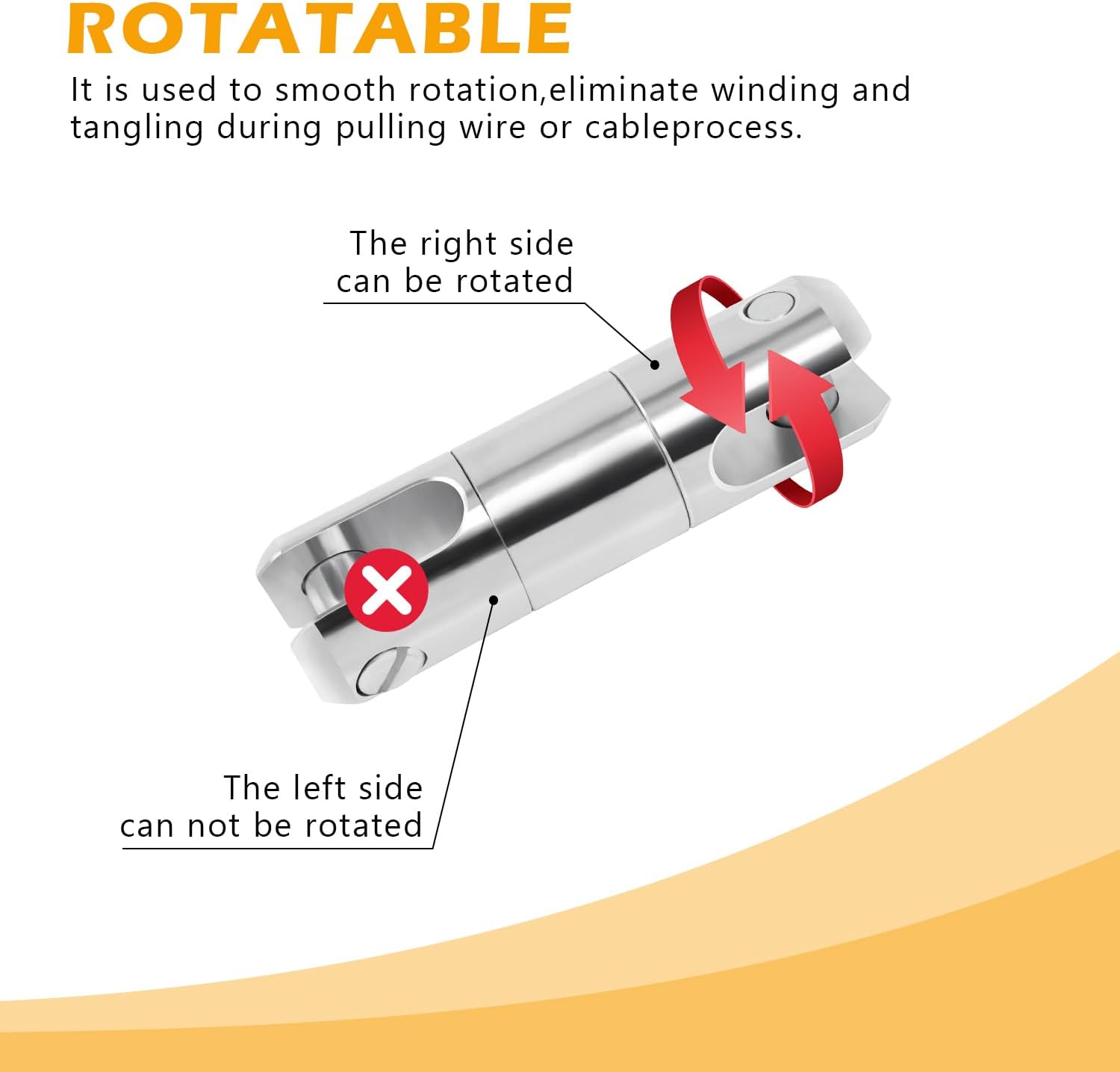 1 Ton Cable Pulling Swivel for Electricity Construction, Wire Bearing Breakaway Swivel - 1 Pack - Image 3