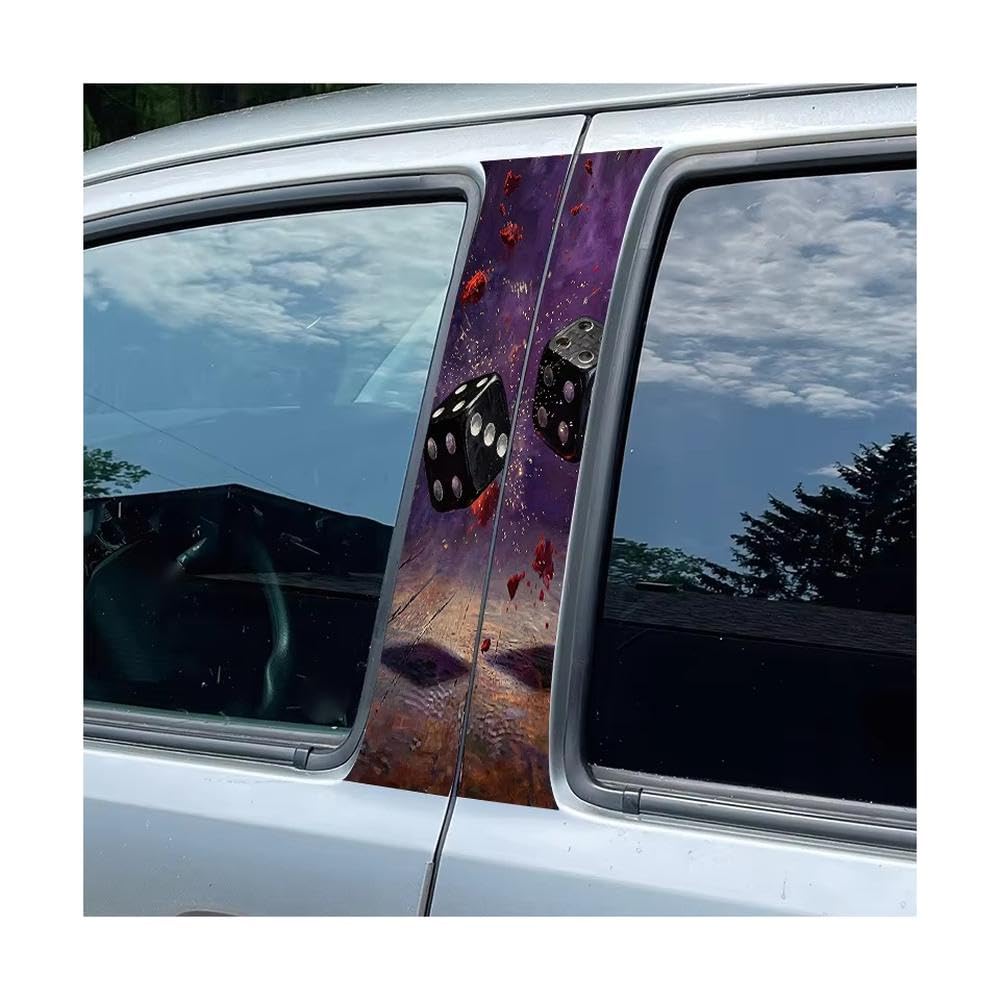Bertdcx One Color Door Pillar Window Trim Anti Scratch Sticker Dice Glossy Material Protective Film Auto Parts