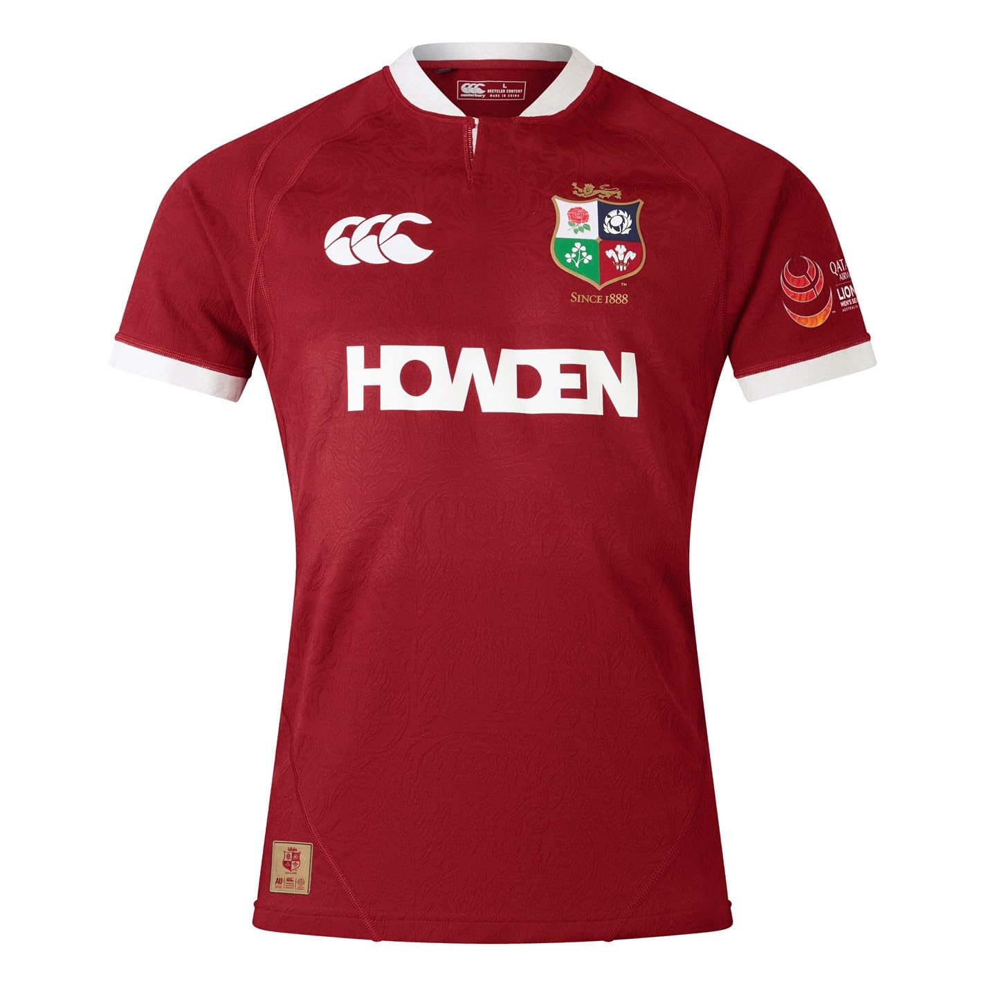 British & Irish Lions Canterbury Men's Official Canterbury Players Rugby Jersey | Player Fit | Moisture Wicking, Red Dahlia, 4XL