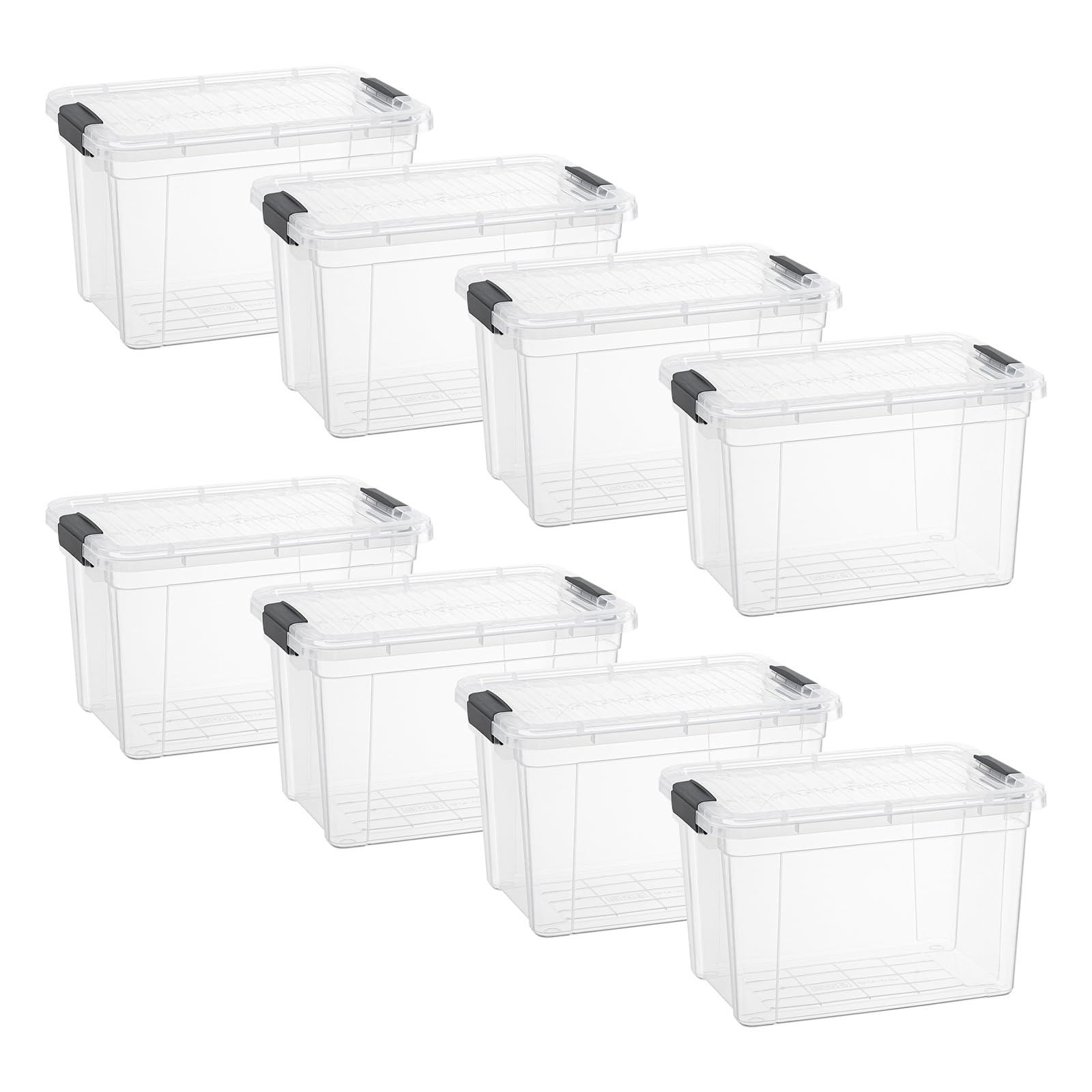 Superio 8.7 Quart Clear Plastic Storage Boxes with Lids, Stackable Organizer Containers, BPA-Free Storage Bins for Home, Office, School &amp; Dorm, 8 Pack
