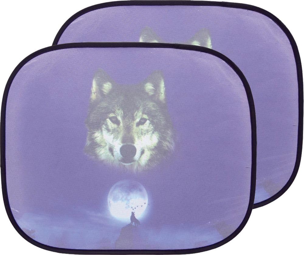 Start Coppia Di Tendine Laterali Stick It Elettrostatiche Lupo Auto Bambino Oscuramento Vetri 44X36 Cm - 4