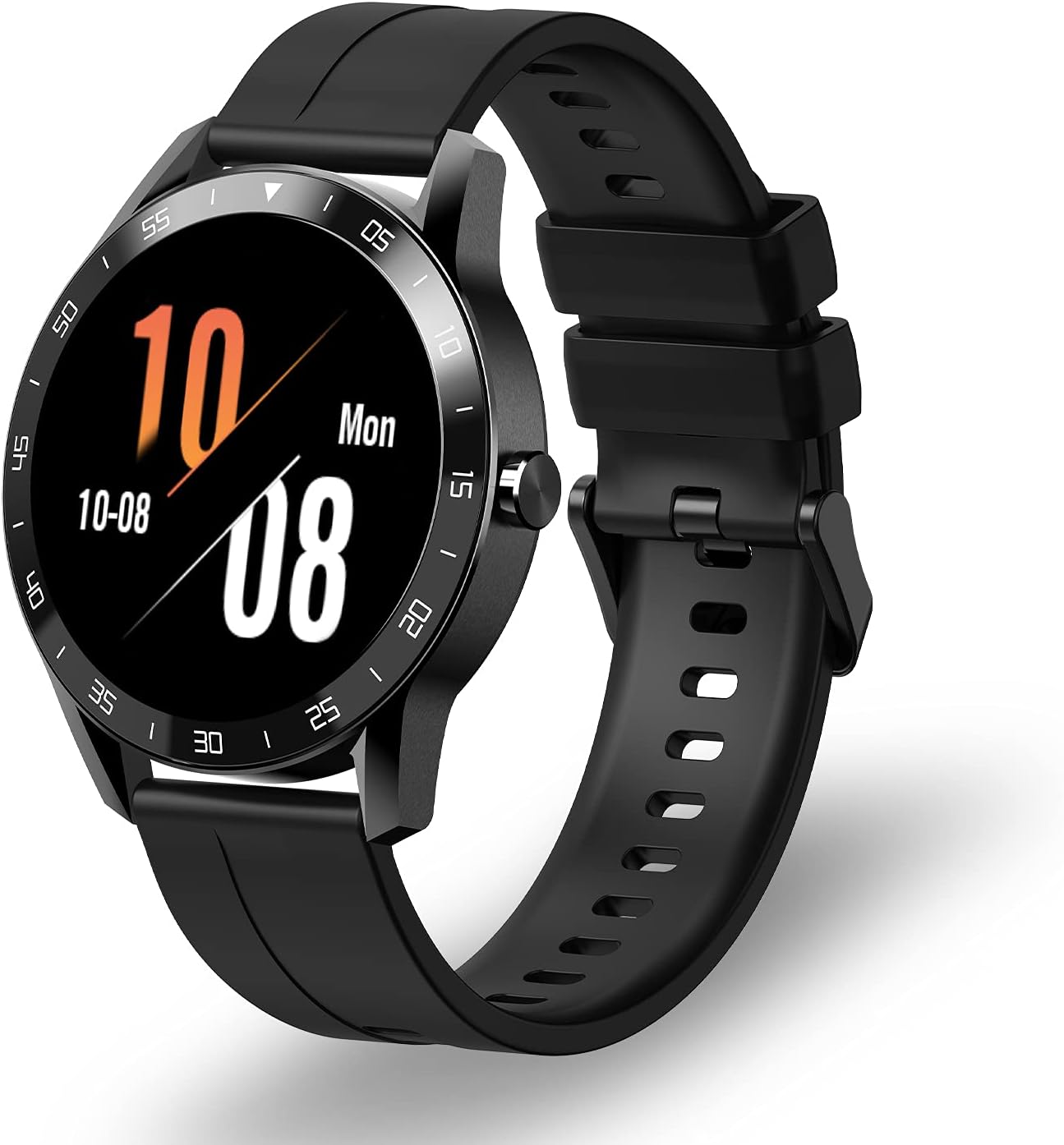 IOWODO Smart Watch for Men, Women Activity Tracker with Heart Rate Monitor Fitness Tracker 5ATM Waterproof Fitness Watch Pedometer Smartwatch Sleep Monitor Sport Watch Compat. with iOS Android Black