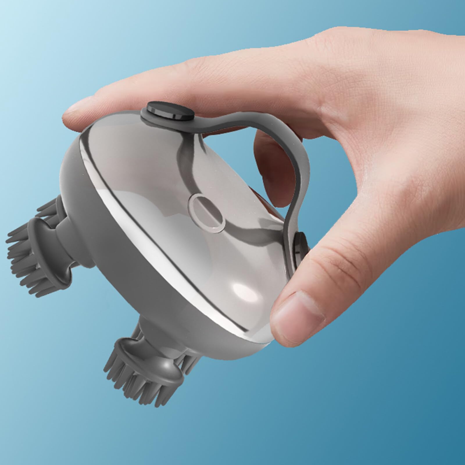 Masajeador de cabeza eléctrico del cuero cabelludo, masajeador de cuero cabelludo IPX7 impermeable con 4 cabezas, para estimular el crecimiento del cabello, cuello y cuerpo, recargable impermeable