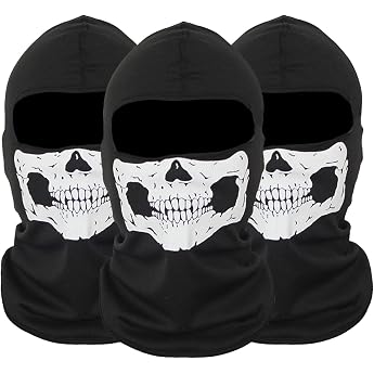 EUPSIIU Pack of 3 Ghost Mask Call of Balaclava Call of Duty Balaclava Skull Mask Balaclava Ghost Skull Full Face Mask Skeleton Motorcycle Ski Mask Men Hat Halloween Cosplay