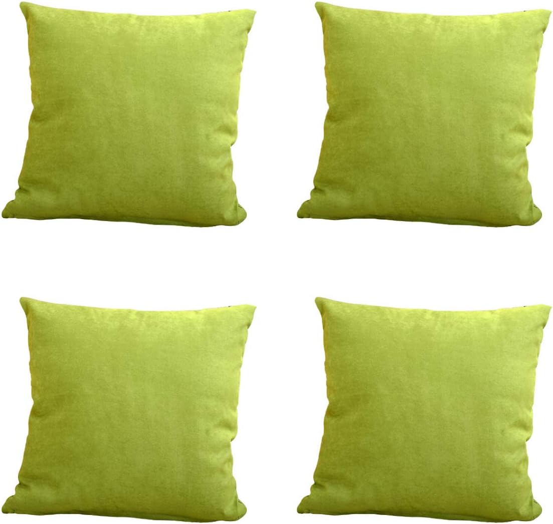 Nunbee Set of 4 Christmas Decorations Throw Pillow Covers Cushion Cover Square Pillow Cases 18x18 Inch / 45x45 CM - Green
