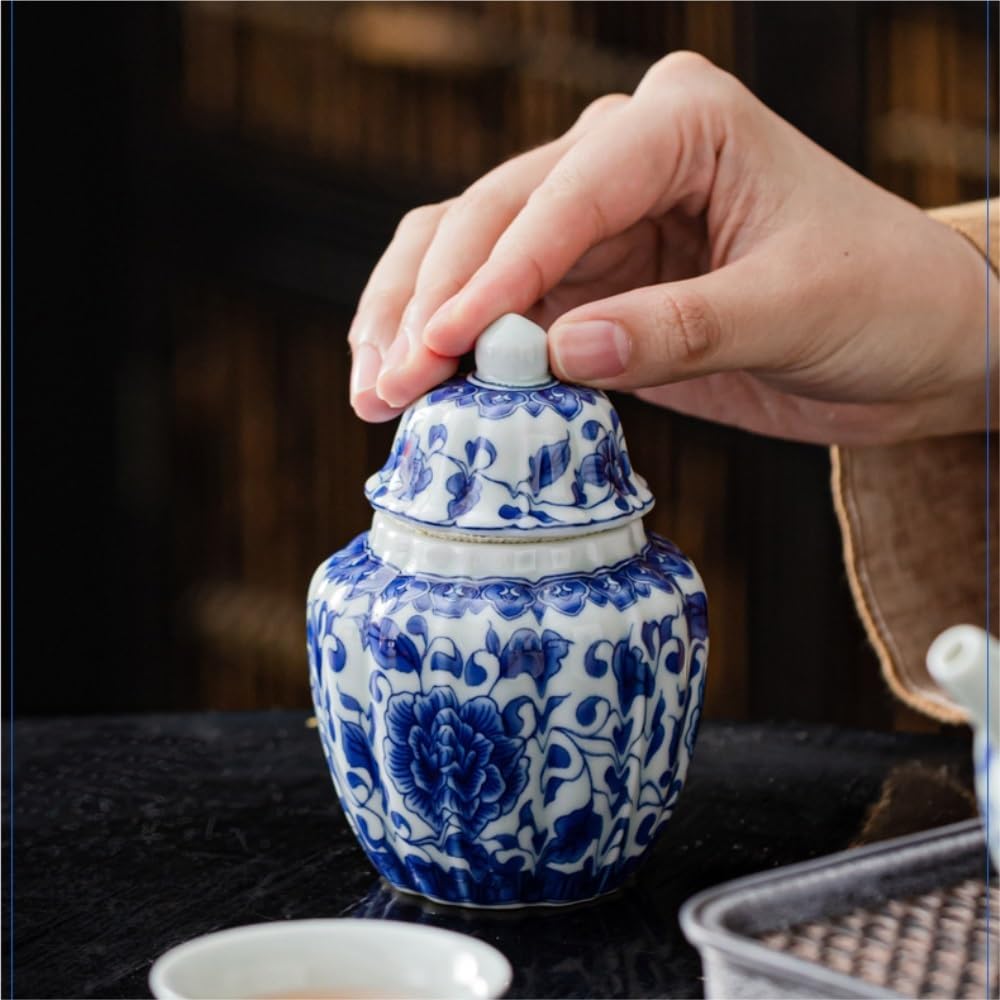 Set Da Tè Contenitore for la conservazione del tè sfuso Barattolo in ceramica piccolo Barattolo sigillato Barattolo vuoto con cucchiaino da tè Set da tè Barattolo singolo Set di scatole regalo Baratto