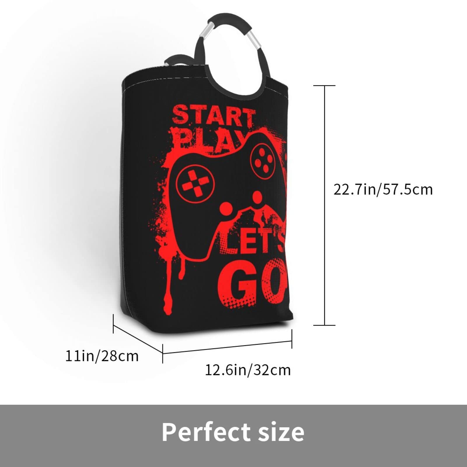 QQIAEJIA Cesto portabiancheria con joystick per giochi a tema gioco cesto portaoggetti giocattoli vestiti organizer per casa, bagno, camera da letto, dormitorio, asilo, 52 l