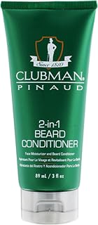 Clubman Pinaud 2-in-1 Beard Conditioner & Face Moisturizer 3oz - Coconut Oil, Softens Beard, Hydrates Skin, Frizz-Free Shine